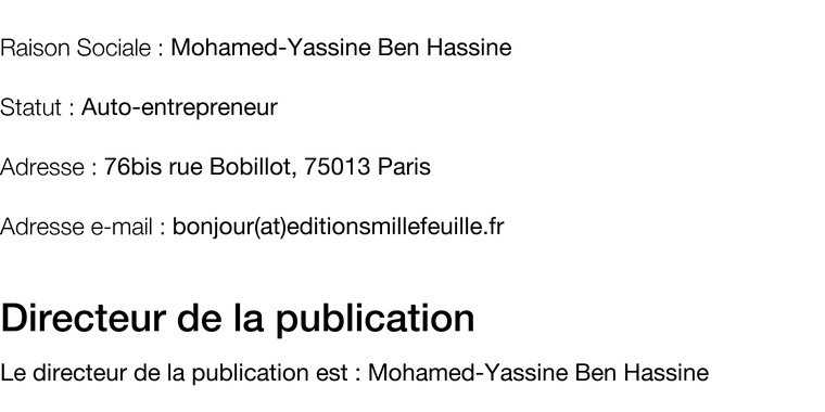 Identification de l'éditeur