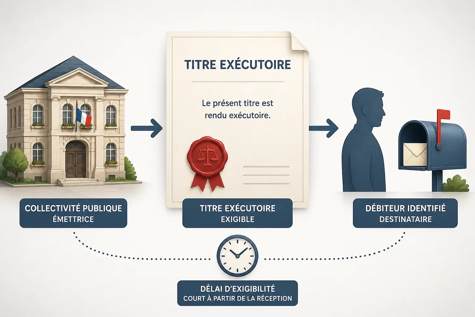 Créances publiques : document officiel émis par une mairie vers un citoyen, avec délai d’exigibilité.