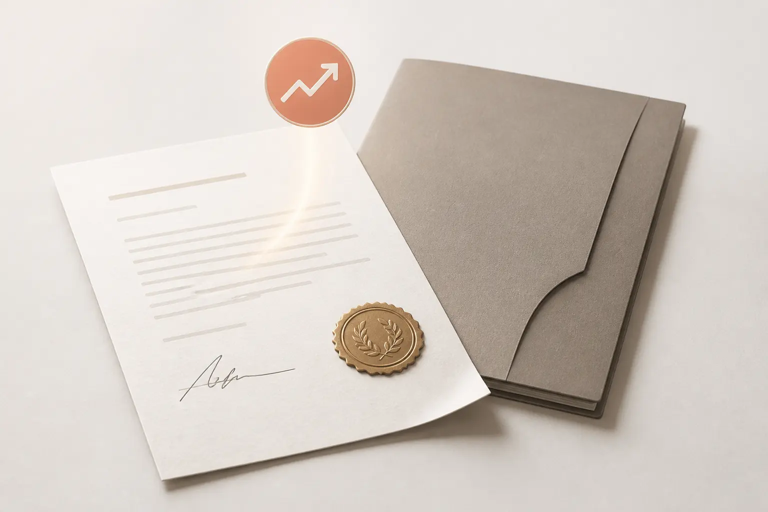 Lettre de recommandation signée avec sceau, à côté d’un CV, illustrant la crédibilité d’une candidature.